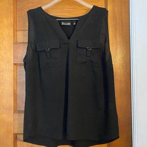 7th Ave Black Pocket Top Size L
